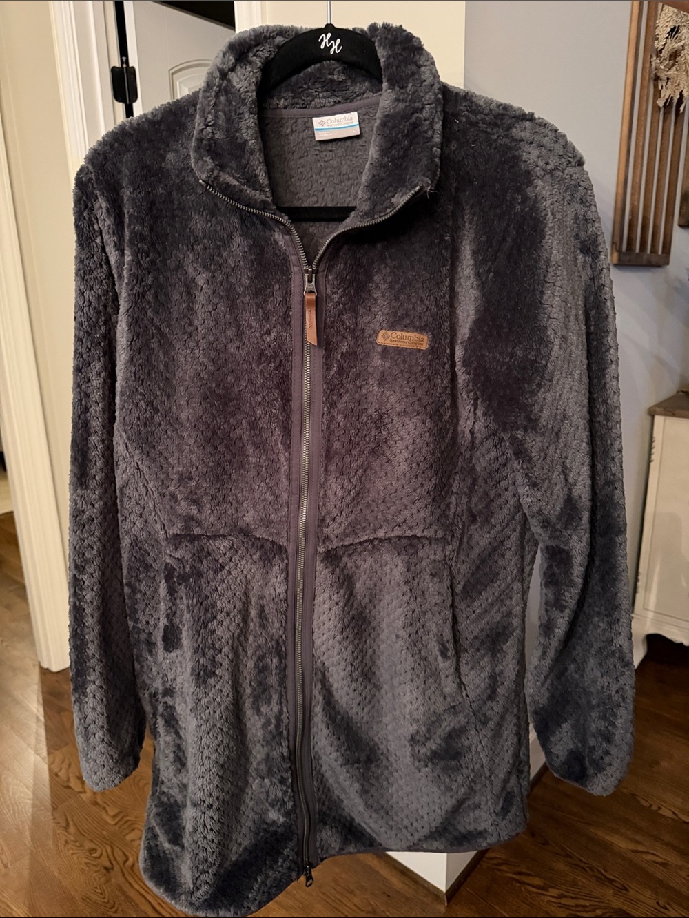 Columbia Womens Dark Gray Plush Full-Zip Jacket